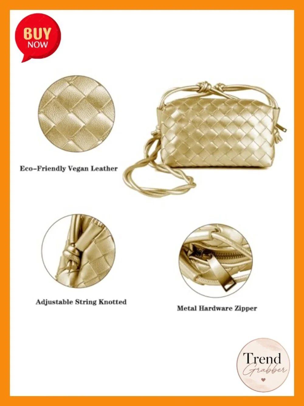 Small Woven Vegan Leather Crossbody Bag Purse Shoulderbag